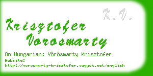 krisztofer vorosmarty business card