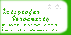 krisztofer vorosmarty business card